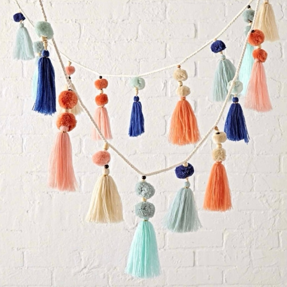 Crate & Barrel Colorful Tassel Garland